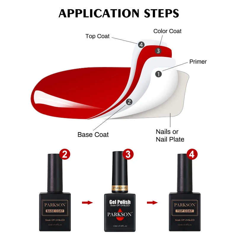 Parkson Base Top Matte Coat Pour Vernis À Ongles UV Soak Off Primer Magic Remover Builder Gel Laque Nail Art Salon Manucure_voghion.com
