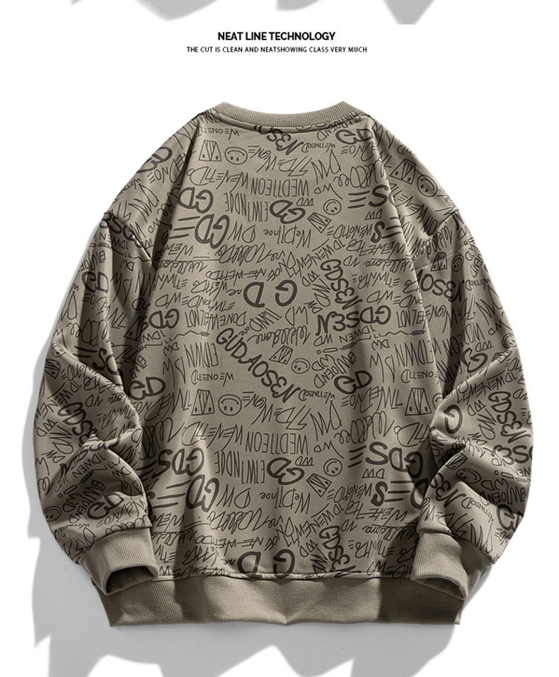 Nuovi abiti sportivi e per il tempo libero da uomo 2024 primavera e autunno marchio di tendenza Felpa girocollo a maniche lunghe alla moda in stile coreano con lettere intere_voghion.com