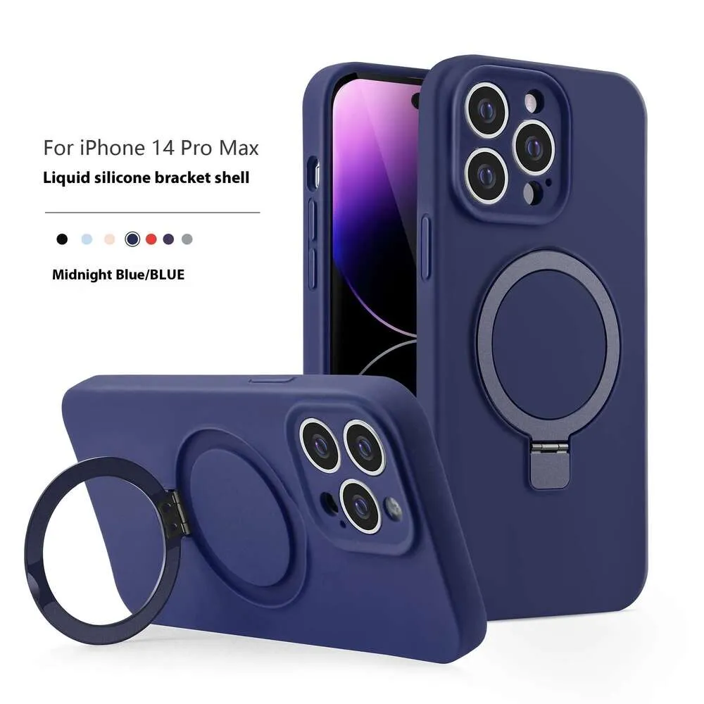 Vloeibare siliconen voor iPhone 15 magnetische standaard mobiele telefoon beschermhoes AP 16 anti-val_voghion.com