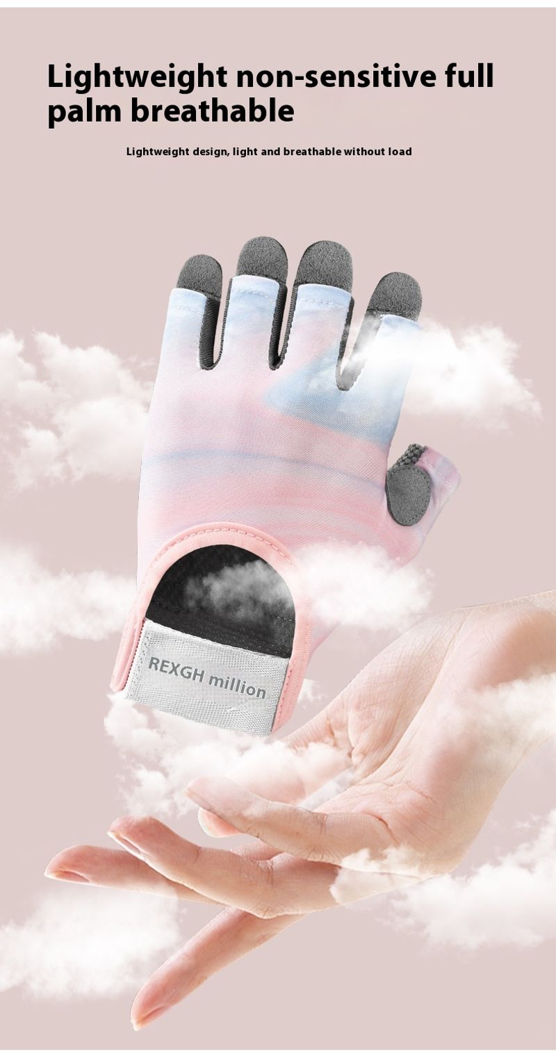 Sports Riding Half Finger Bike Wear resistant and Anti slip Silicone Shock Absorbing Fiess Gloves_voghion.com