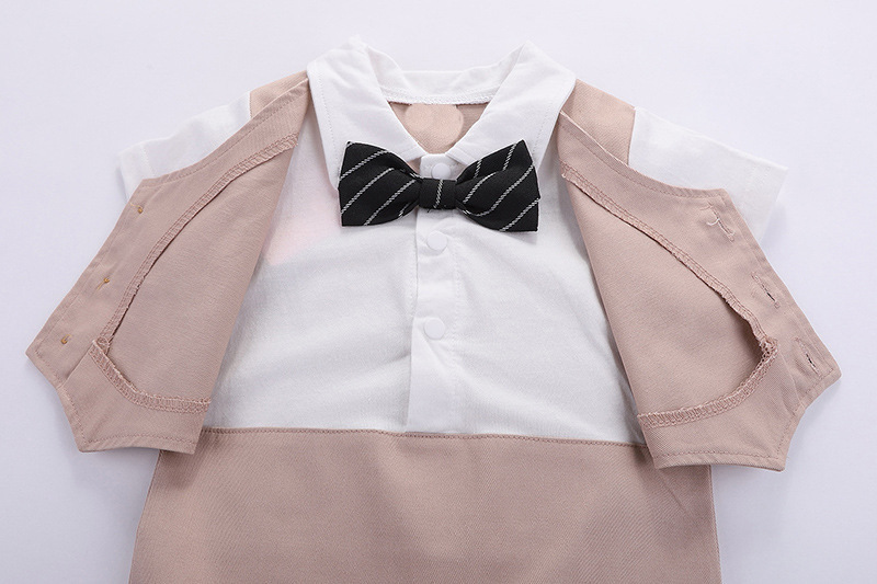 Mutter & Kinder Sommer baby kleid gentleman kleid junge kurzarm weste overall/klettern anzug + hut_voghion.com