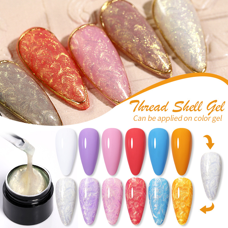 7 ml karbis olev niitküünegeel - Amber Ombre sillerdav küünelakk pärlmutterpeente läikidega, mahaimav LED-UV-geel_voghion.com