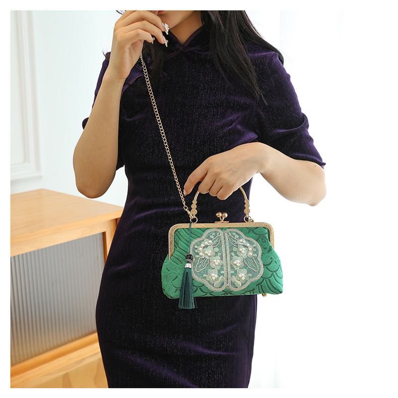 Piccola borsa a tracolla fresca da donna cheongsam con perle ricamate_voghion.com