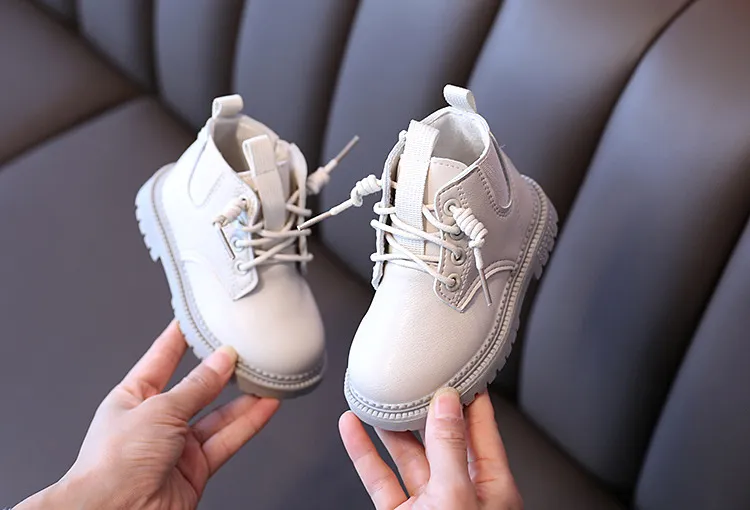 Kids Leather Waterproof Children Sneakers for Baby Girls Boots Toddler Boys Shoes Happysteps School Party Size_voghion.com