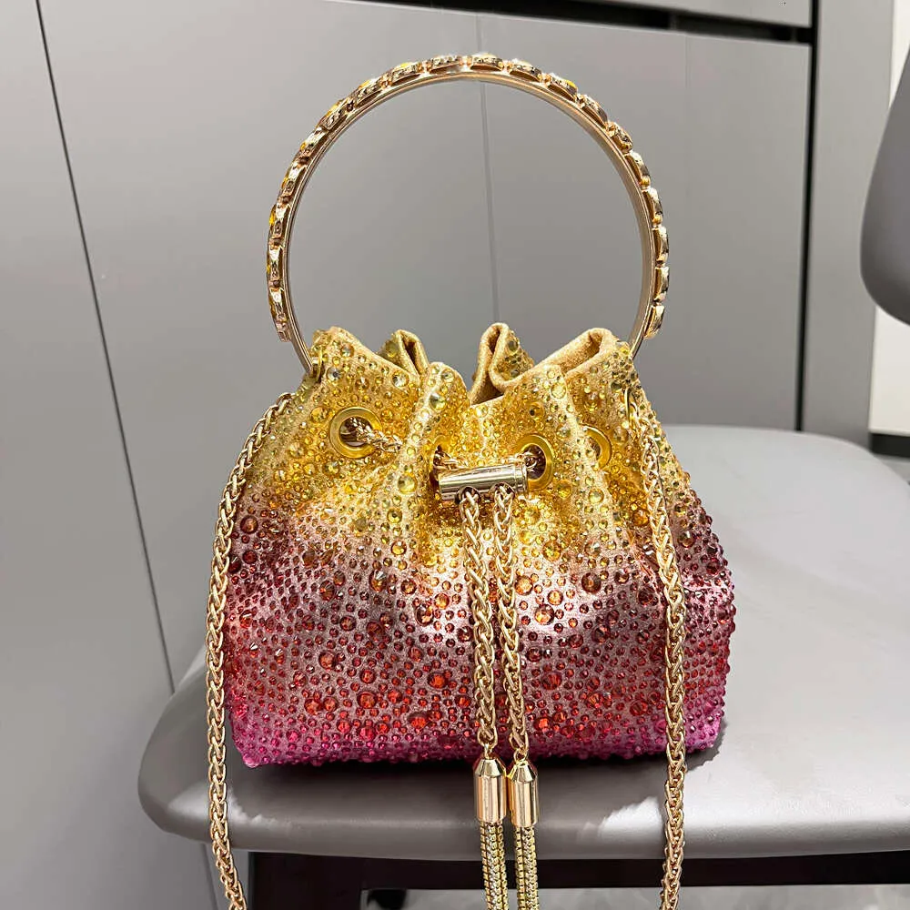Maniglia Rhies Borse da sera e borsa a mano Designer Spalla Borsa a tracolla in cristallo lucido Borsa a secchiello_voghion.com