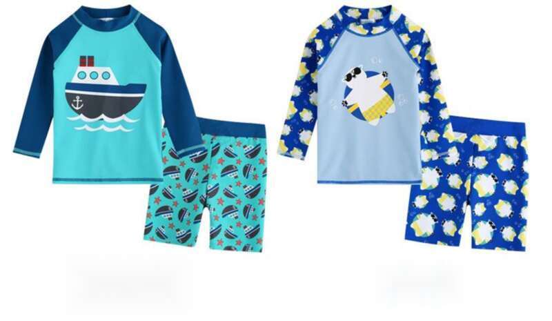 Kinder Jungen Badeanzug, Split Body Langarm Sonnenschutz Schnelltrocknend Südkorea Niedlicher Badeanzug Für_voghion.com