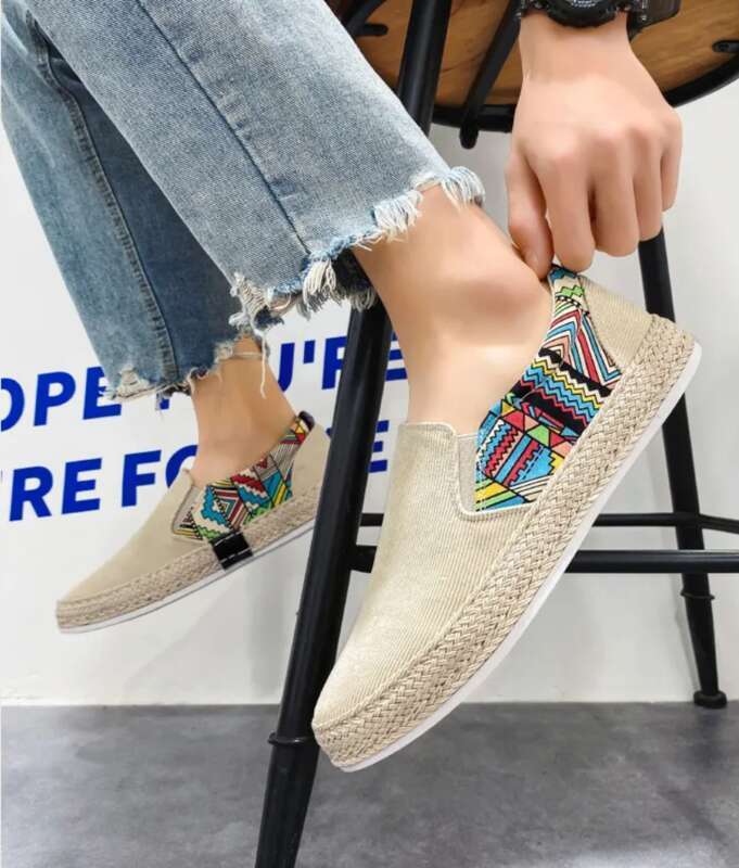 2022 New Men Sneakers Casual Summer Low-top Corduroy Fisherman's Lazy Slip-on Cloth Trendy Men's Shoes_voghion.com