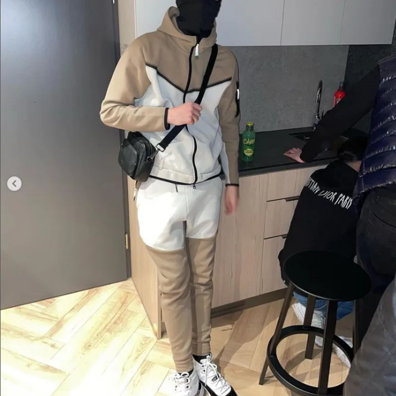 Tracuits Anzug Hoodie Mode Casual Sport Reißverschluss Jacke Hose Anzughose Männer Neu in Herren-Sets 230922_voghion.com