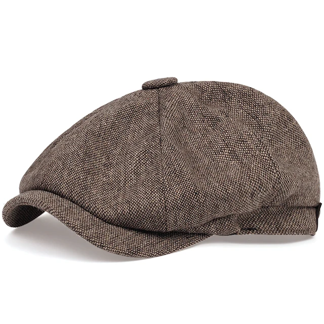 Fashion Men Newsboy Hats Peaky Autumn Vintage Herringbone Octagon Cap Women Casual Stripe Berets Gatsby Flat Hat_voghion.com