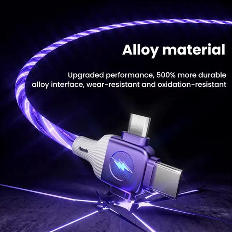 LED USB Type C Cable 60W Mobile Phone Fast Charger For IPhone Samsung Xiaomi Redmi Huawei USBC Data Cord_voghion.com