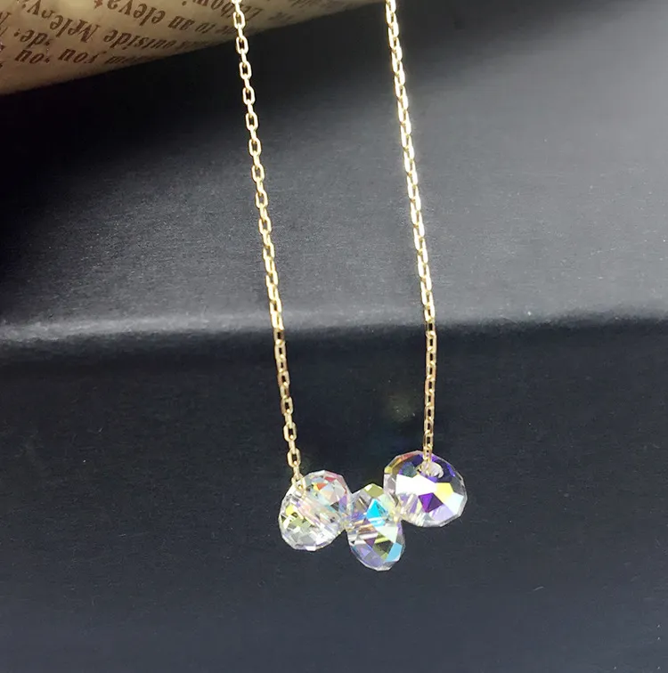 Chains Gold Color Colorful Oval Beads Fancy Stone Pendant Necklace Crystals From Austria For Women Trendy Chain Choker_voghion.com