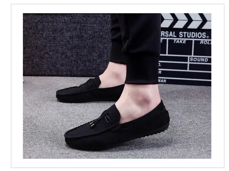 Men Suede Low Top Loafers Slip On Lazy Shoes Soft Sole Comfortable Driving Casual Peas Shoes Daily Wear_voghion.com
