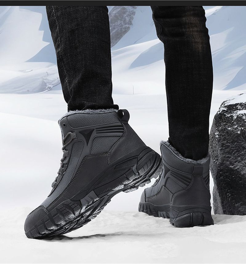 Grensoverschrijdende antislip wandelschoenen in grote maten, sneeuwfleece-verdikte sneaker, waterdicht, koudebestendig, warm, hoog model katoen_voghion.com