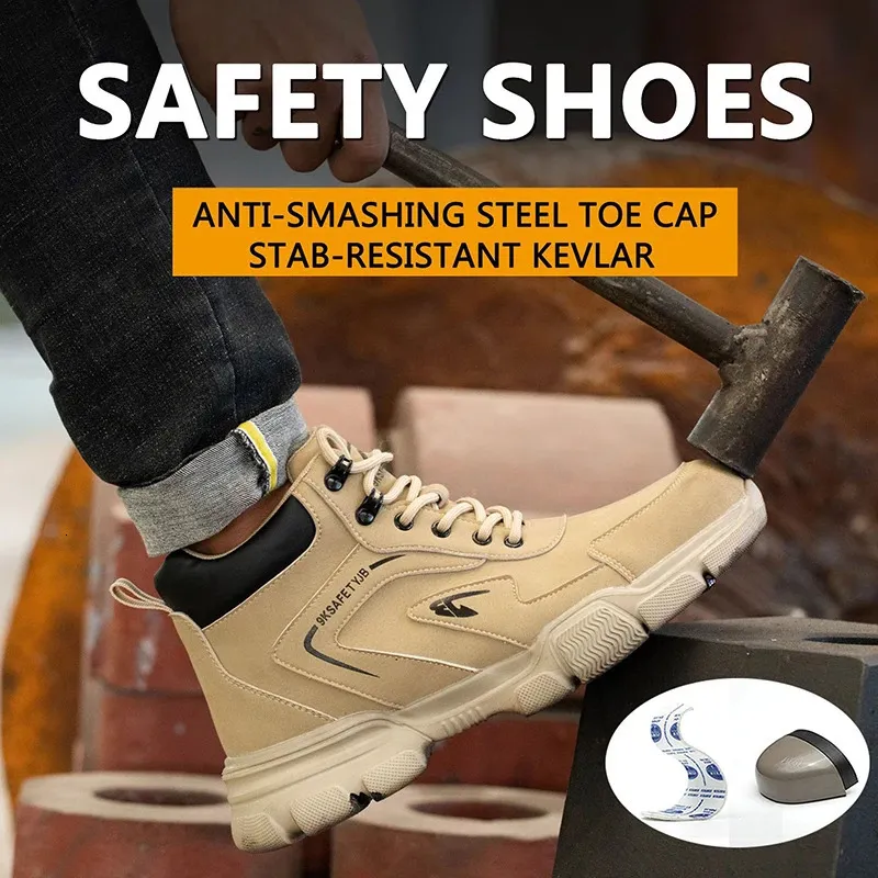 Sicherheitsschuhe für Herren mit Anti-Smash- und Pannenschutz, Arbeitsschuhe mit Stahlkappe, leicht, bequem, Sicherheitsstiefel, unzerstörbare Schuhe 240612_voghion.com