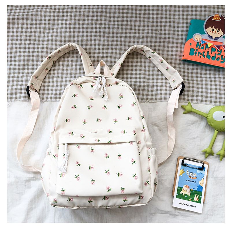 Schultasche weibliche kleine frische literarische Allgleiches Freizeit Blumenmädchen Student Rucksack_voghion.com