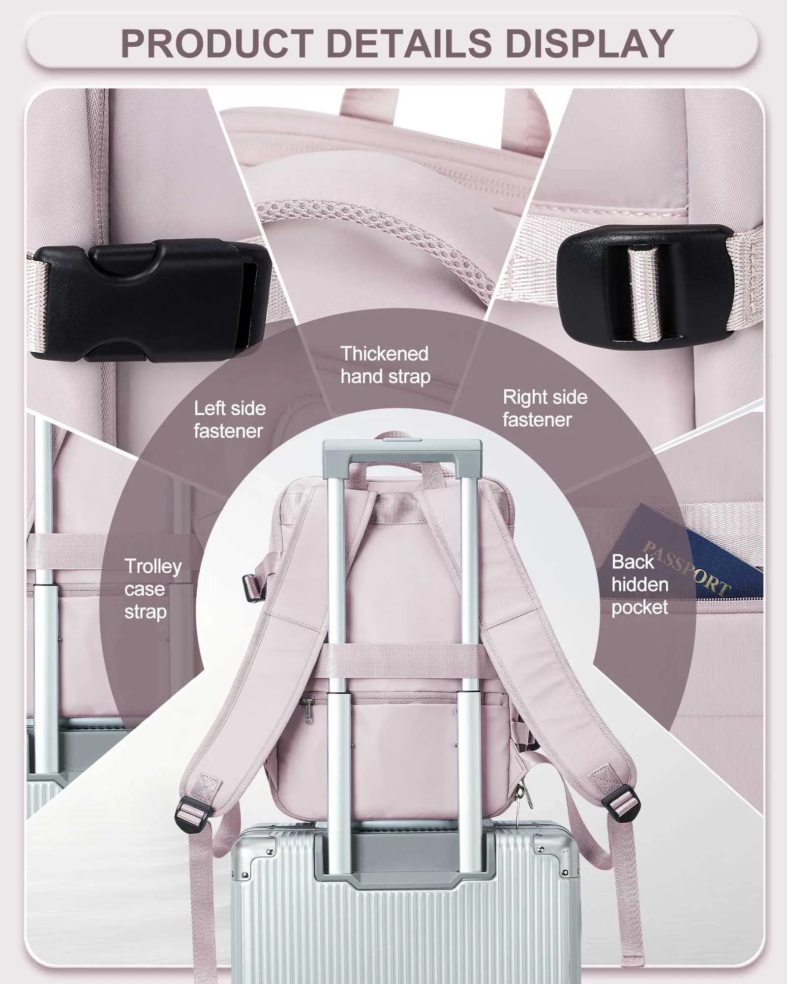 Damen Koffer Kabine Flugzeug Ryanair 40x20x25 Flugzeug Reisetasche Männer Laotop Rucksack Wizzair HandgepäckC241031_voghion.com