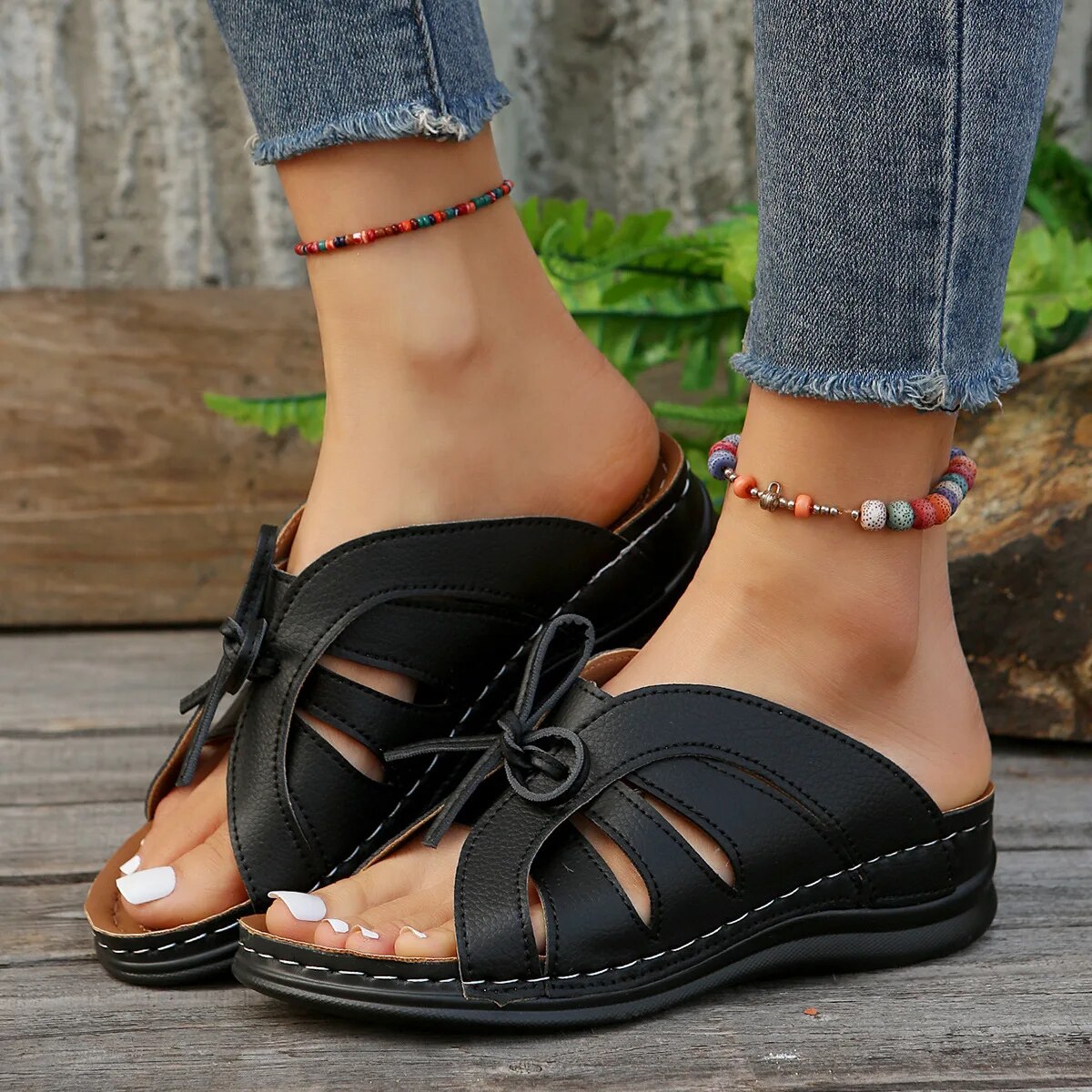 Sandales à talons bas pour femmes, pantoufles élégantes, chaussures à talons, tendance, nouvelle collection été 2024_voghion.com