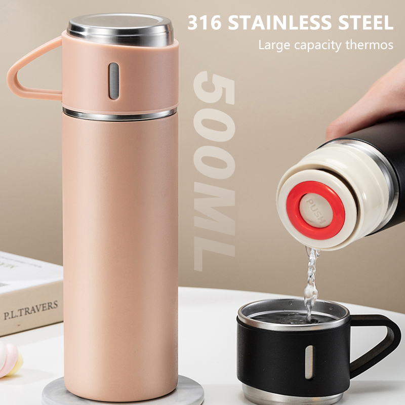 500ml Stainless Steel Vacuum Flasks Thermos with Mug Cup Bullet Double-Layer Coffee Tumbler Water Bottle Winter Keep Warm Drinkw_voghion.com