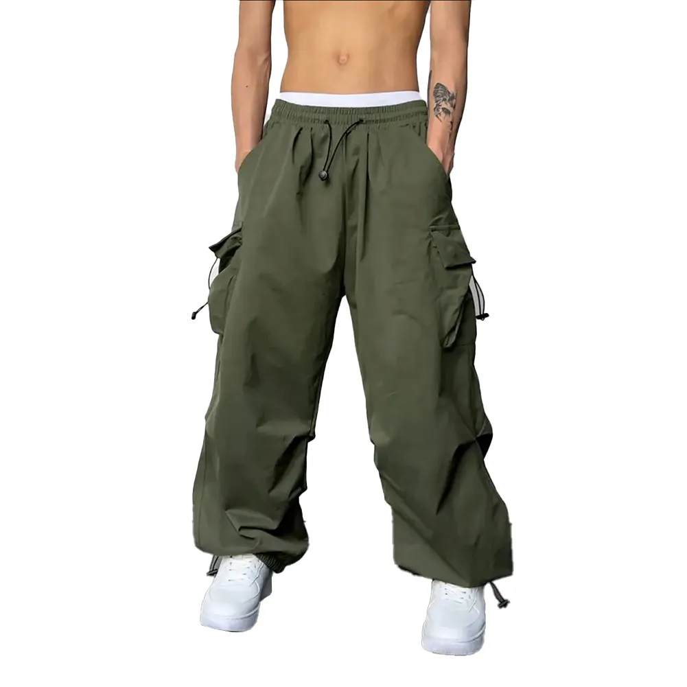 Herrenhose Männer Streetwear Vintage Y2k Hip Hop Wide Bein Jogger Baggy Casual Jogginghose Klassische Übergroße Fracht Fallschirm_voghion.com
