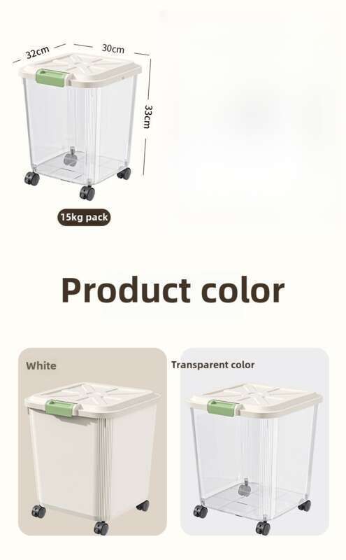 30 Household Bucket Insect And Moisture Resistant Kitchen, Sealed With Wheels, Food Grade 50 Pound Rice Flour Storage_voghion.com