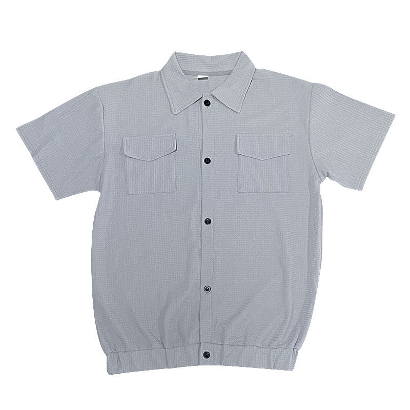Camicia casual estiva da uomo a maniche corte con cardigan multitasche Bubble 2024_voghion.com