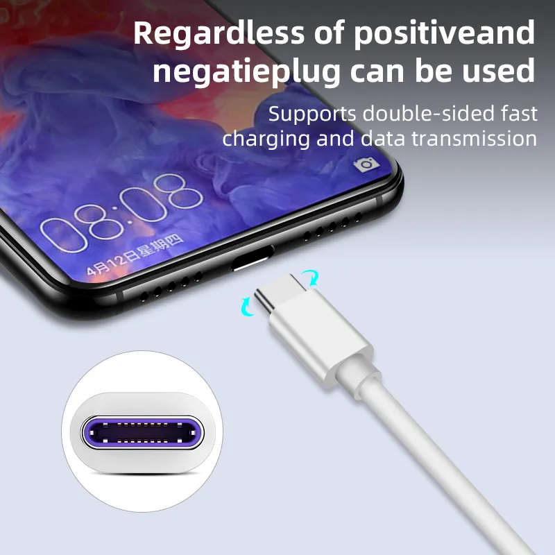 AUFU 5A 2m Type C Cable Fast Charging Mobile Phone Charger Type-C Data USB Cord For Huawei P40 Xiaomi Redmi 1m 0.5m 1.5m_voghion.com