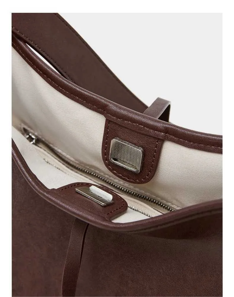 Toptrends Vintage Echtes Leder Große Unterarm Schulter Taschen Für Frauen 2024 Designer Einfache Weibliche Tote Hobo Damen_voghion.com