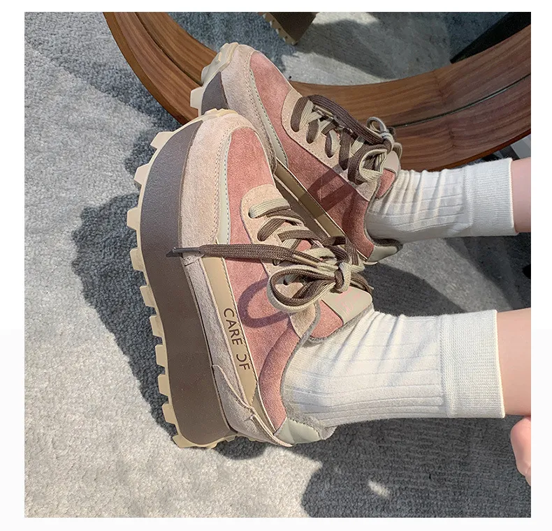 Matsuke Heel Semelle épaisse Mesh Respirant Sport Confortable Léger Polyvalent À La Mode Femmes Casual Dad Chaussures_voghion.com