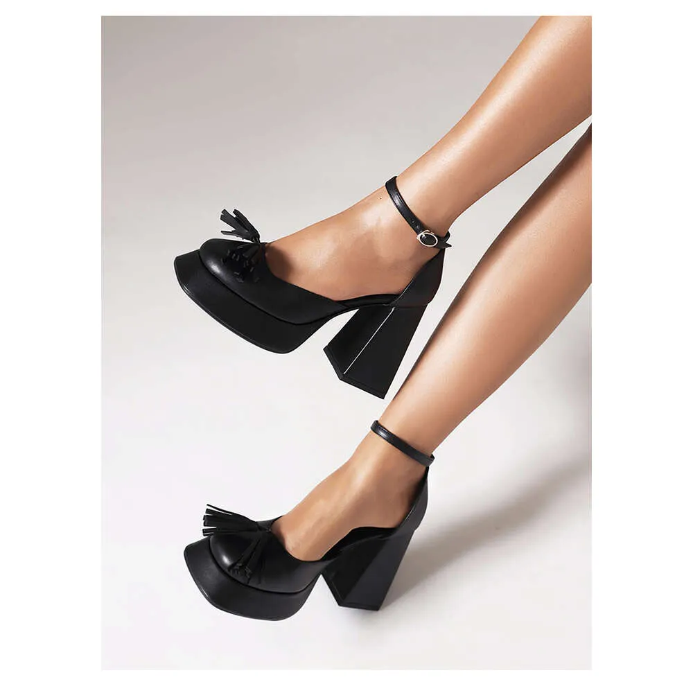 Gingham Gold glänzende Mikrofaser-Fransenschuhe mit hohen Absätzen für Damen mit atmungsaktivem Plateau mit ultrahohem, dickem Absatz_voghion.com