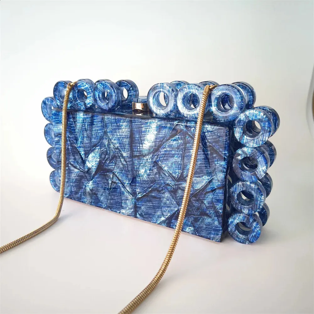 Pochette da sera in tessuto blu per matrimoni ed eventi in spiaggia_voghion.com