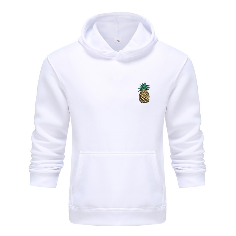 Sügise ja talve noorte kapuutsiga ananassiprindiga meeste pullover vabaaja kapuutsiga_voghion.com