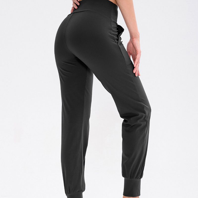 Jogginghose mit Taschen und Reißverschluss für Damen, Yogahose mit hoher Taille für das Trainingstraining_voghion.com