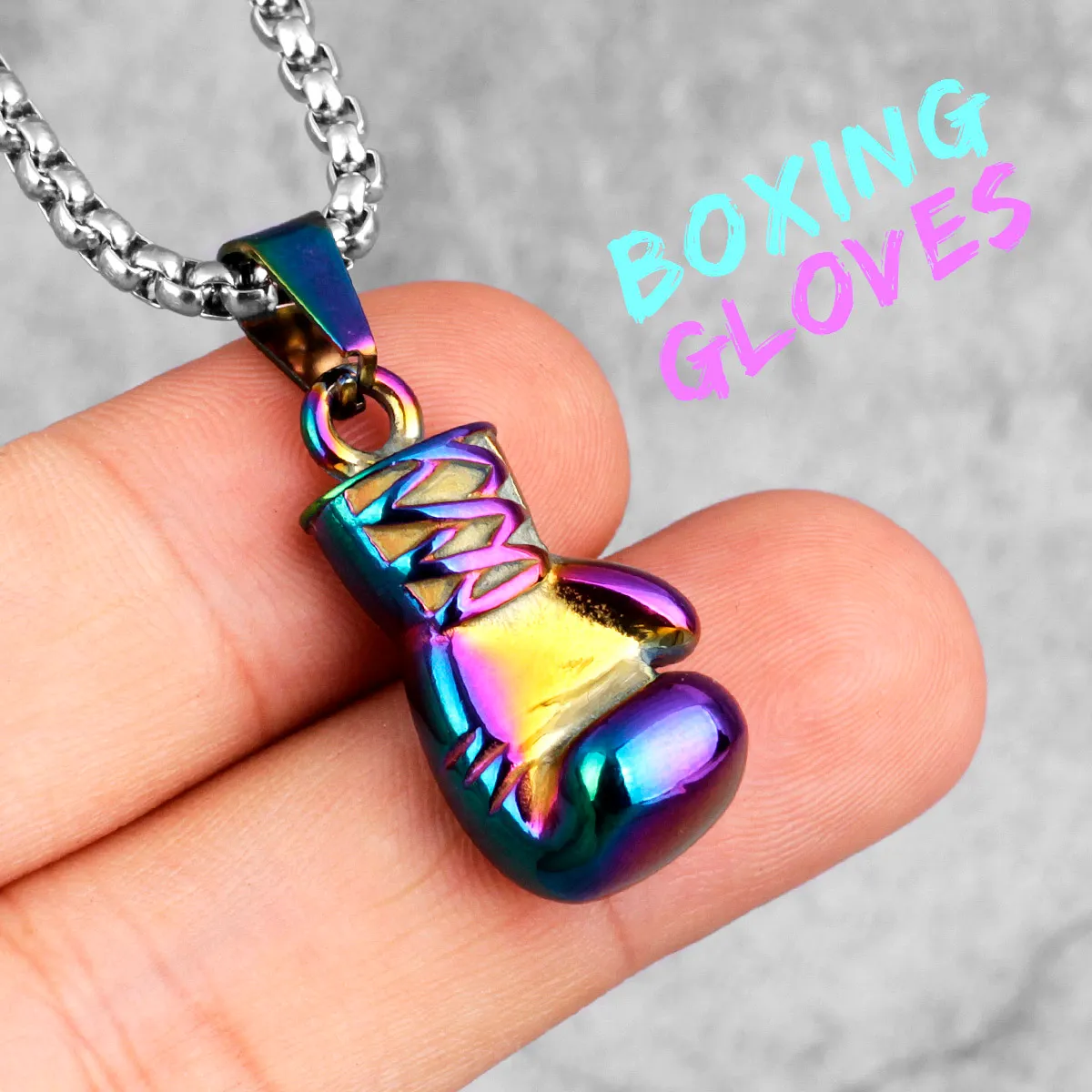 Collane con ciondolo in oro nero Guantoni da boxe Boxer Uomo Ciondoli Catena per fidanzato Uomo Gioielli in acciaio inossidabile_voghion.com