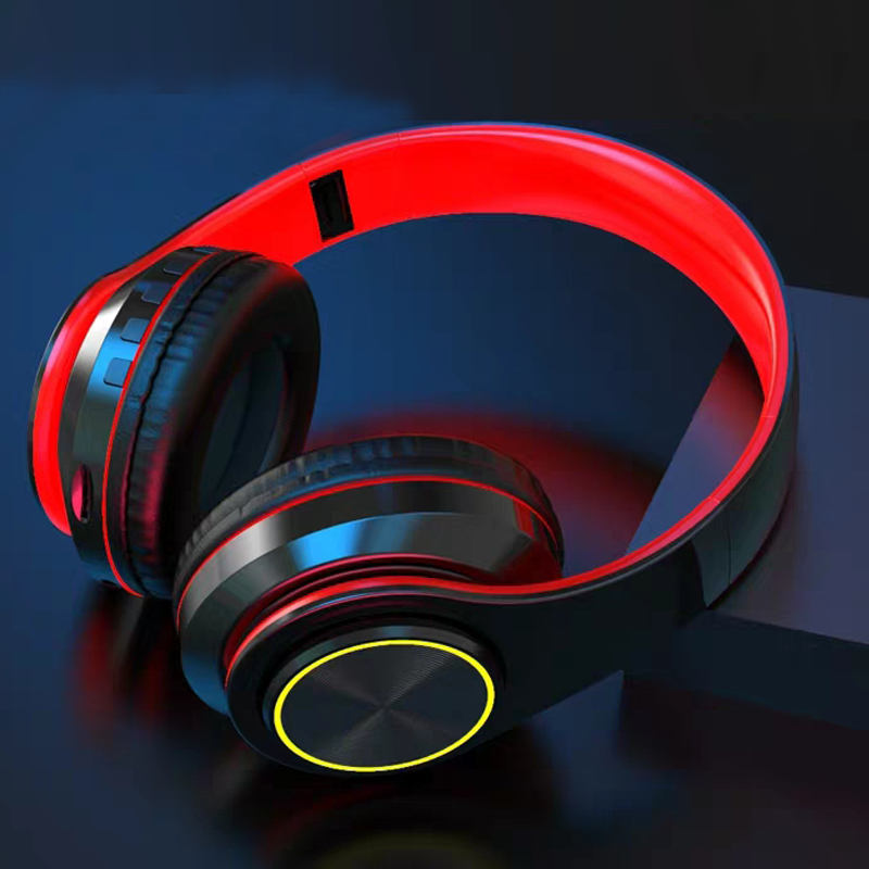 Herní sluchátka s mikrofonem Bluetooth Surround Sound Stereo Bezdrátová sluchátka s mikrofonem USB s barevným světlem pro PC a notebook_voghion.com