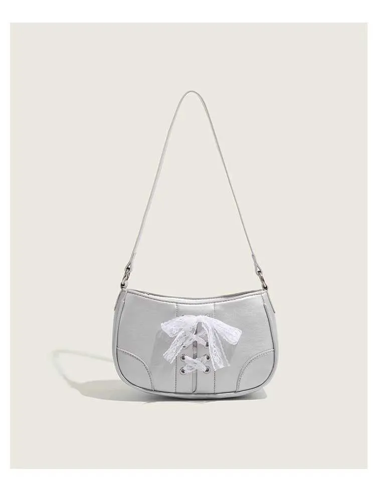 Dolce fondo con cinturino in pizzo e fiocco per donna, tendenza, monospalla, borsa a tracolla versatile e comunicativa_voghion.com