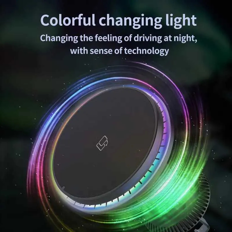 RGB Drahtlose Ladegerät Geeignet Für IPhone 12 13 15 Pro Max Mini Magnetische Auto Telefon Stand Halterung Installation Schnell_voghion.com