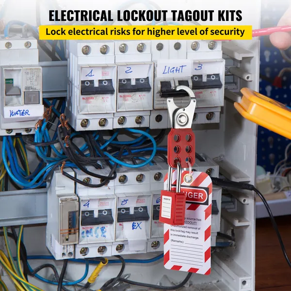 Lockout-Tagout-Kit mit Vorhängeschlössern, Riegeln, Kabelbindern und Sicherheitsstation_voghion.com