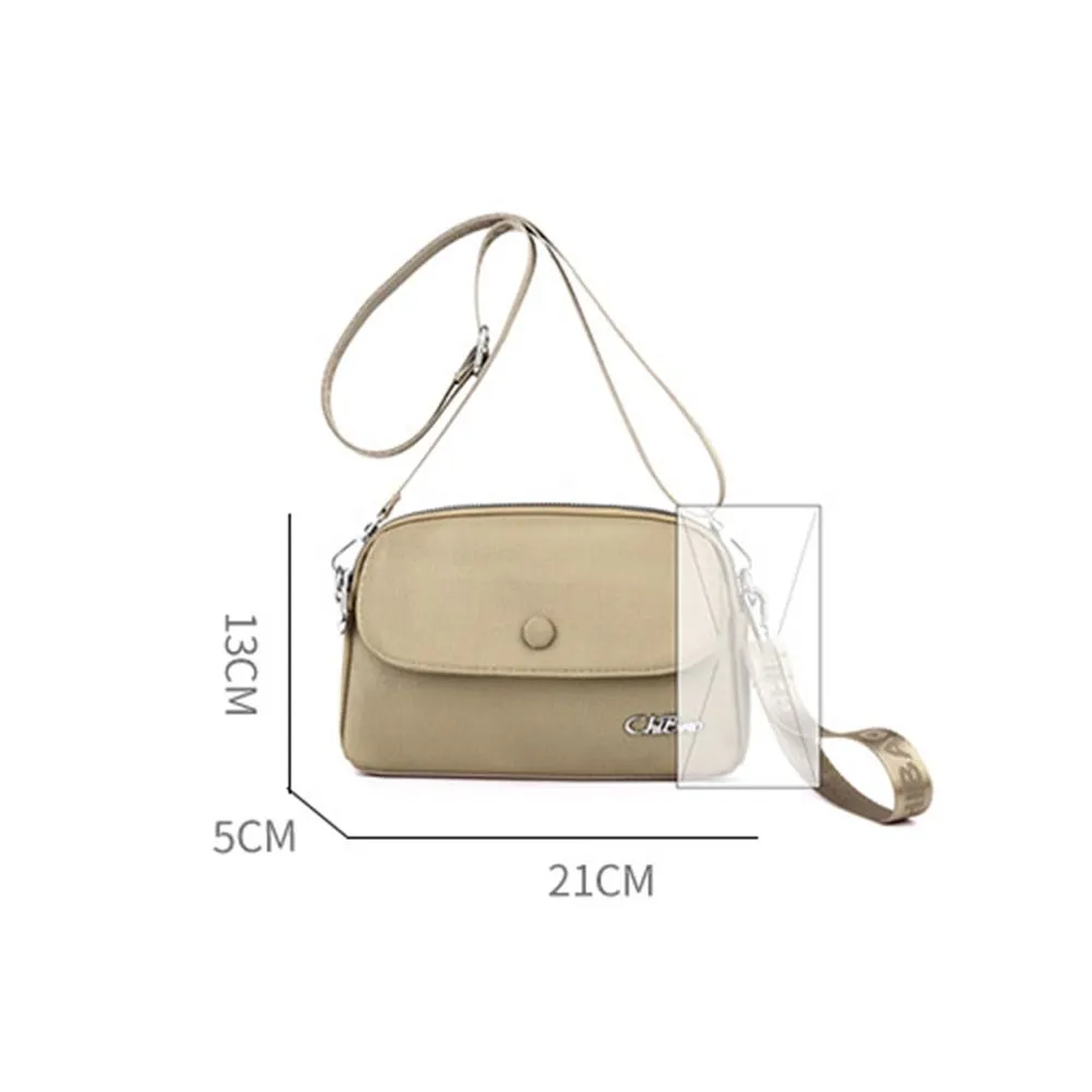 Borsa a tracolla impermeabile in tela spessa da donna, tinta unita, con tracolla, per la moda di mezza età_voghion.com