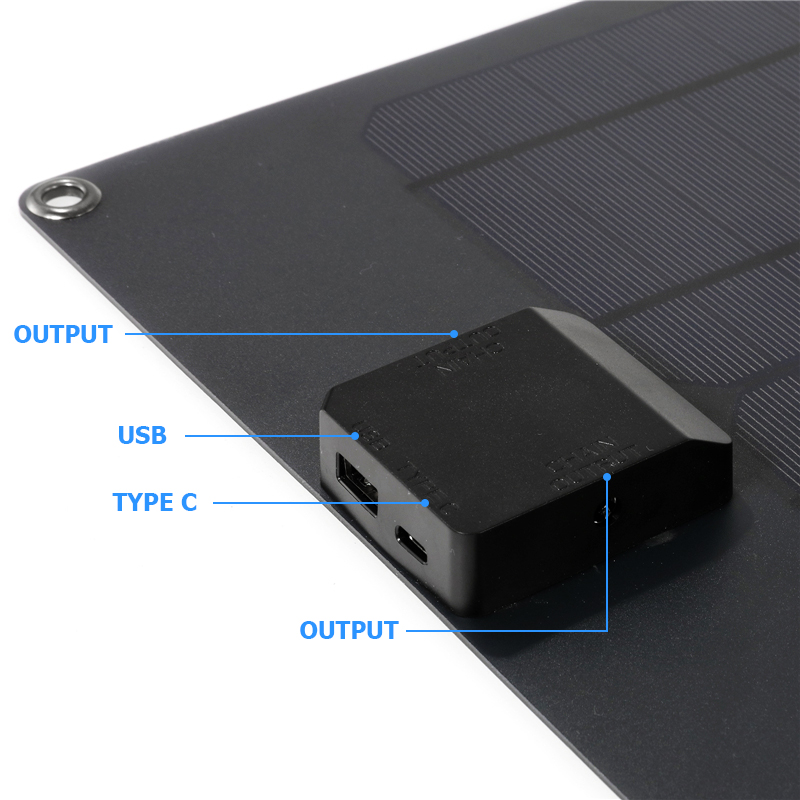 18 V 20 W Solarpanel, tragbares USB + Typ C-Akkuladegerät mit zwei Anschlüssen, Solarzellenplatine, Autoladegerät für Telefon, unterstützt schnelles Aufladen_voghion.com