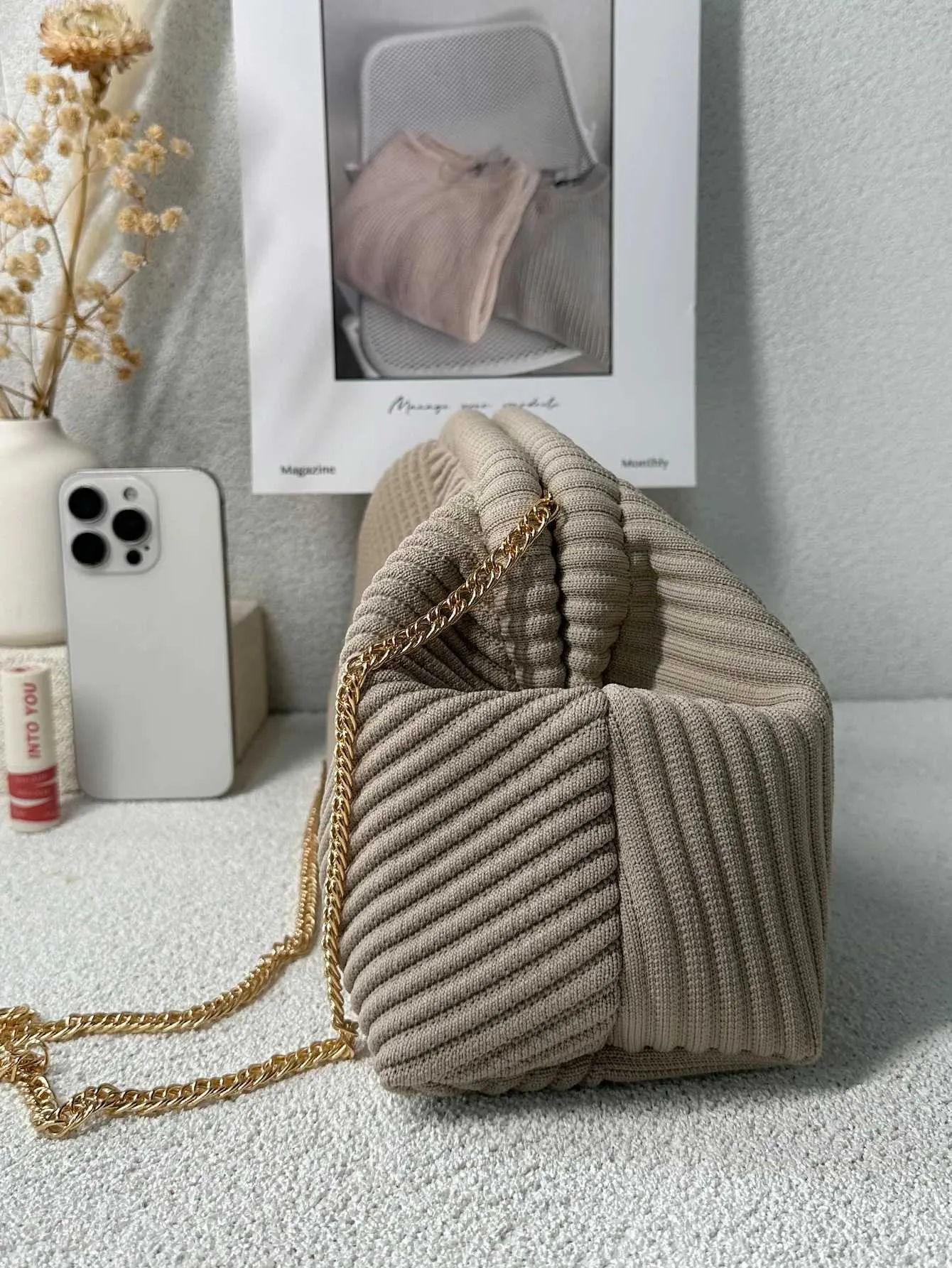 Herbst/Winter verdickt gestrickt Cord Abend Crossbody Tasche stilvolle Kette Schultergurte elegante Damen Geldbörsen einfache_voghion.com