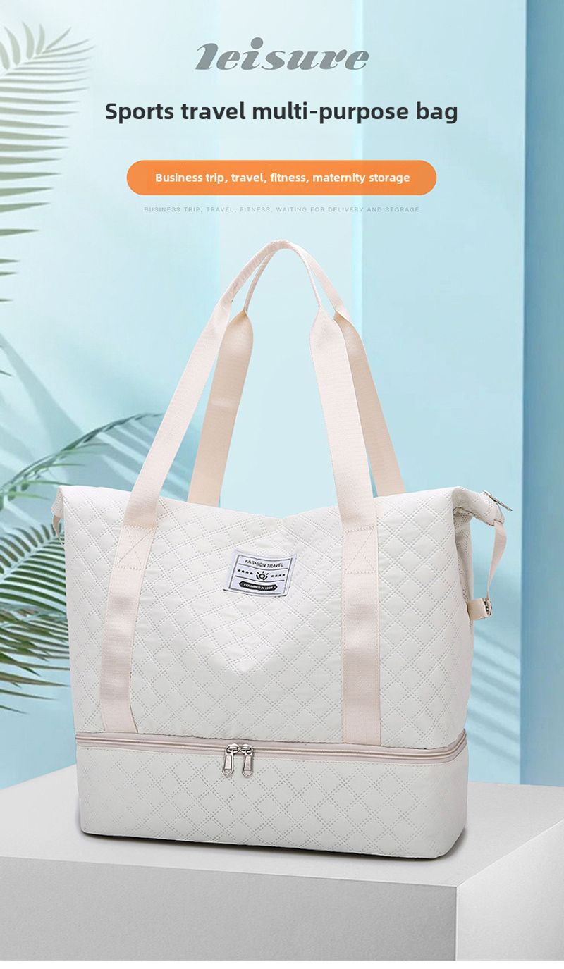 Neue modische trendige Kurzstreckenreise Kleidung aus Oxford-Stoff mit Rautengitter, Handtasche, Geschäftsreise und_voghion.com