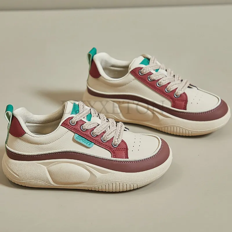 Thick Soled Shallow Low Cut Dad with Mesh for Comfortable Breathability Minimalist and Versatile Casual Board Shoes_voghion.com