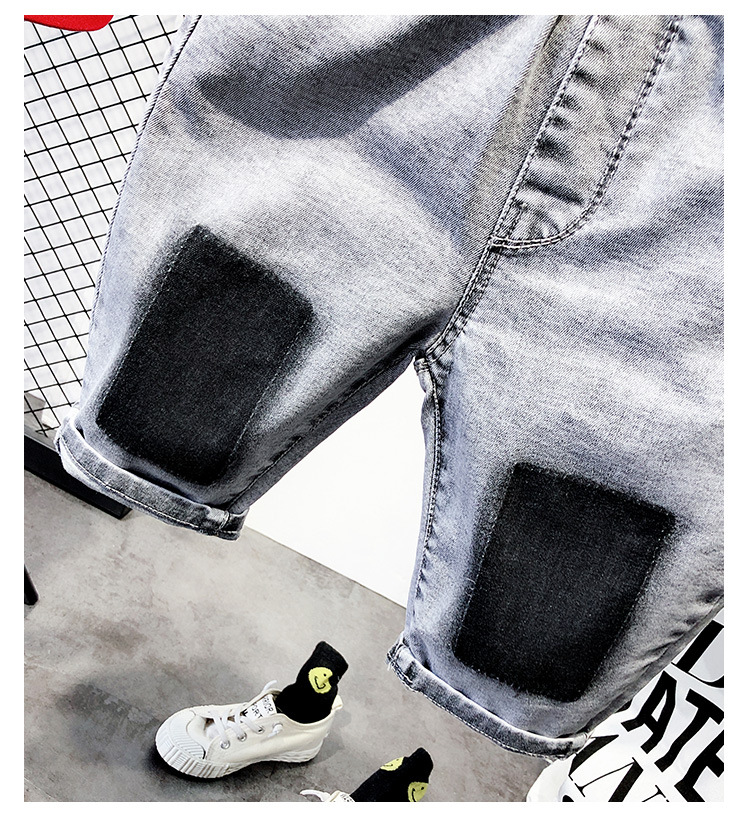 Mutter & Kinder kinder denim shorts kinder jeans Jungen lose shorts zwei-ton shorts_voghion.com