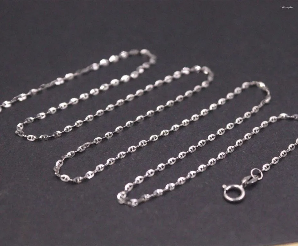 Catene in oro bianco massiccio puro Lucky 1,5 mm Collana con maglie ad ancora 1,8 g 17,9 pollici L_voghion.com