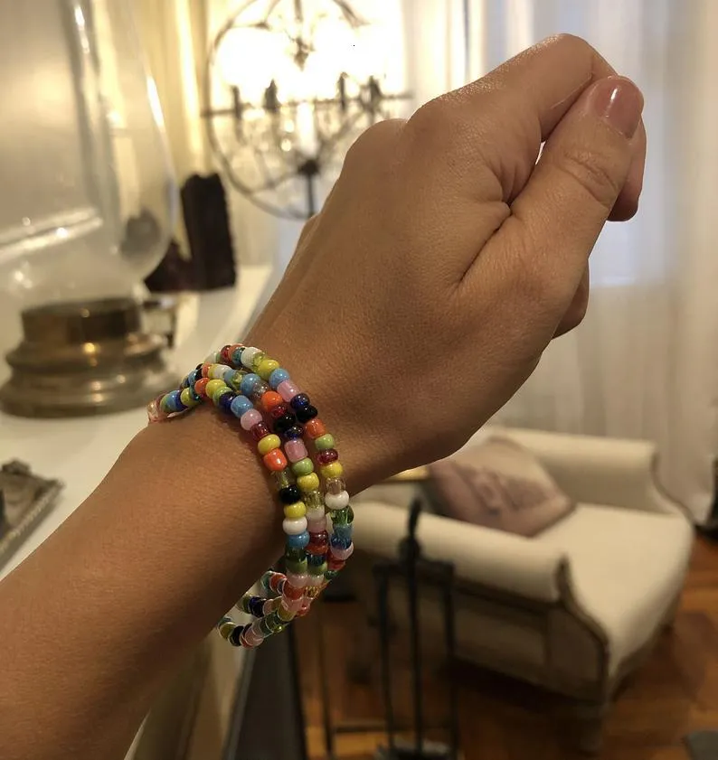 Kette Einfach Moud Multicolor Boho Handgemaachte Elastesche Som Perlen Armbänner fir Fraen Bijouen Perséinlechkeet Strand_voghion.com