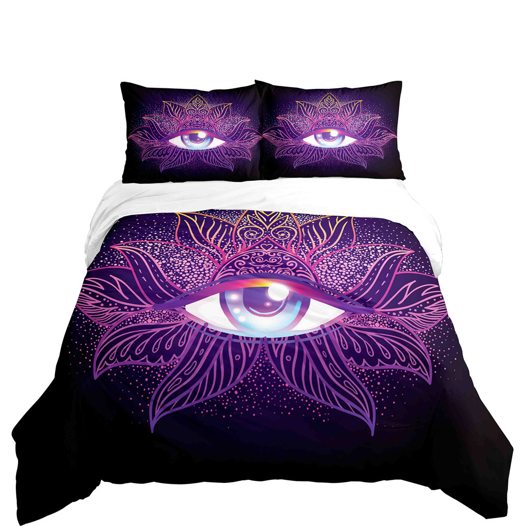 Produzione di set di biancheria da letto di alta qualità in quattro pezzi con letto singolo viola_voghion.com