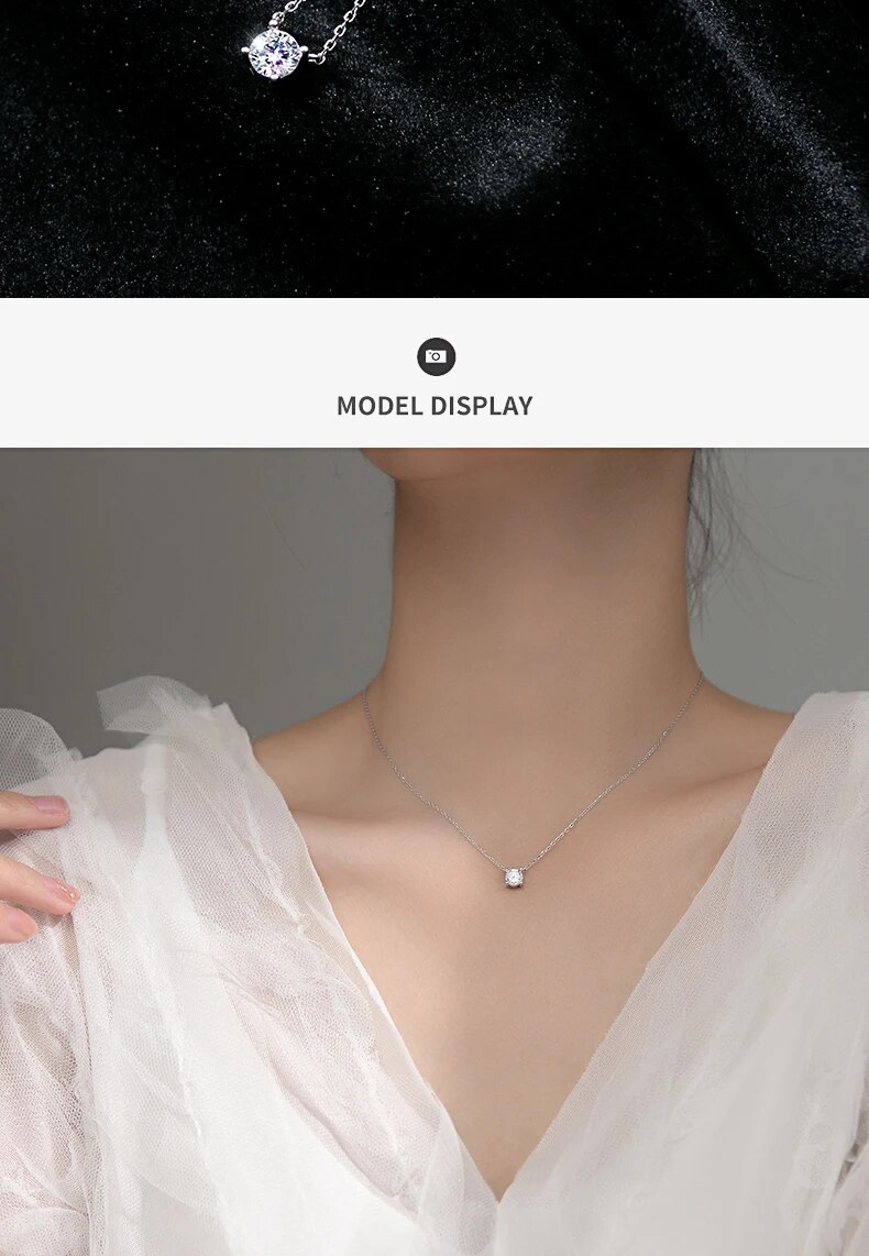 Fashion Modian Brands Simple Sterg Sier Geometric Cut Sparkg Zircon Pendant Necklace for Women Wedding Engagement Jewelry_voghion.com