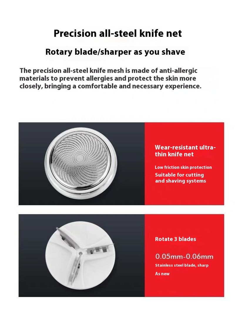 Pipe electric rotating blade, large beard shaver, rechargeable shaver_voghion.com