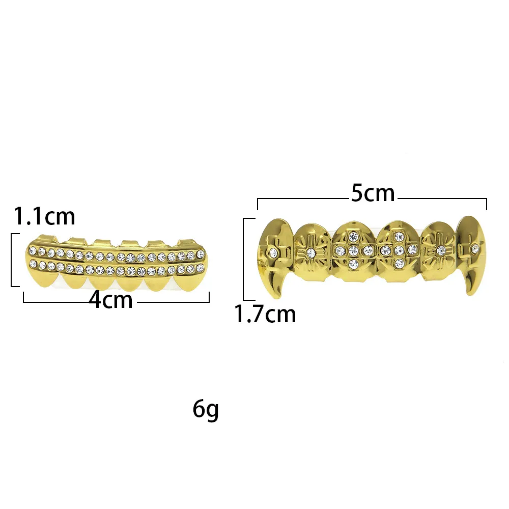 Mundzubehör Bio Kupfer vergoldet Hip Hop Schmuck Zähne Grillz Caps oben und unten goldene Grills Set Zahnfassung_voghion.com