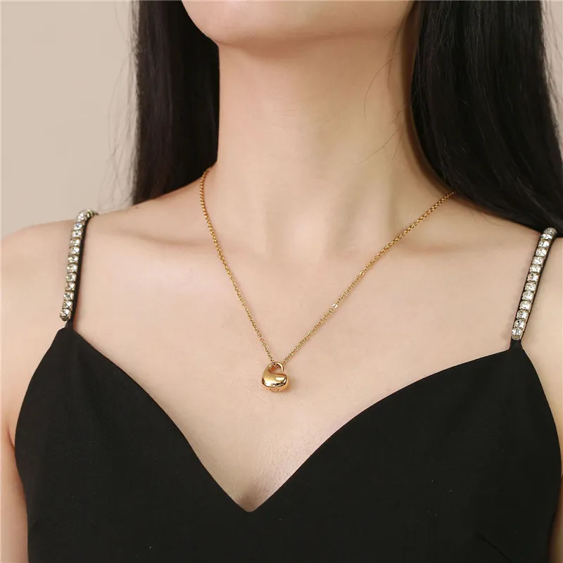 Collier avec pendentif en forme de cœur en forme d'urne en acier inoxydable 316L pour femme, chaîne KOTiK Fashion, couleur noir, or et argent_voghion.com